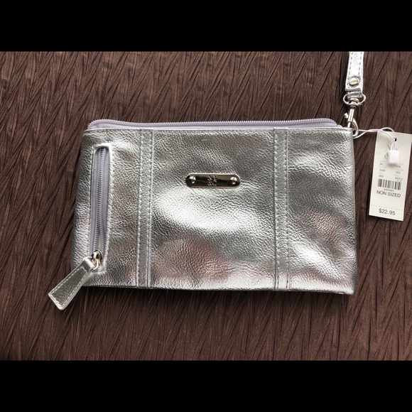 New York & Company Handbags - NWT Silver wristlet